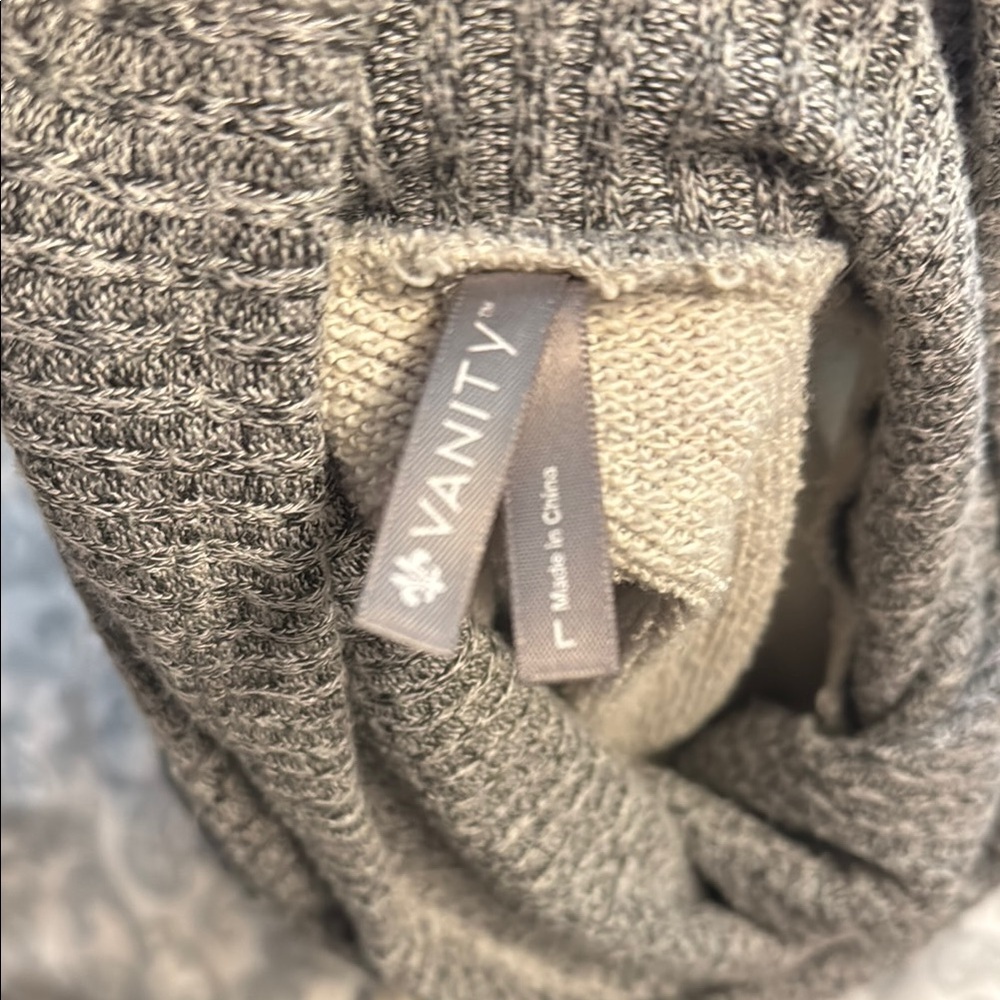 Vanity- Gray Cowl Neck Sweater with Nordic Charm - Picture 4 of 5